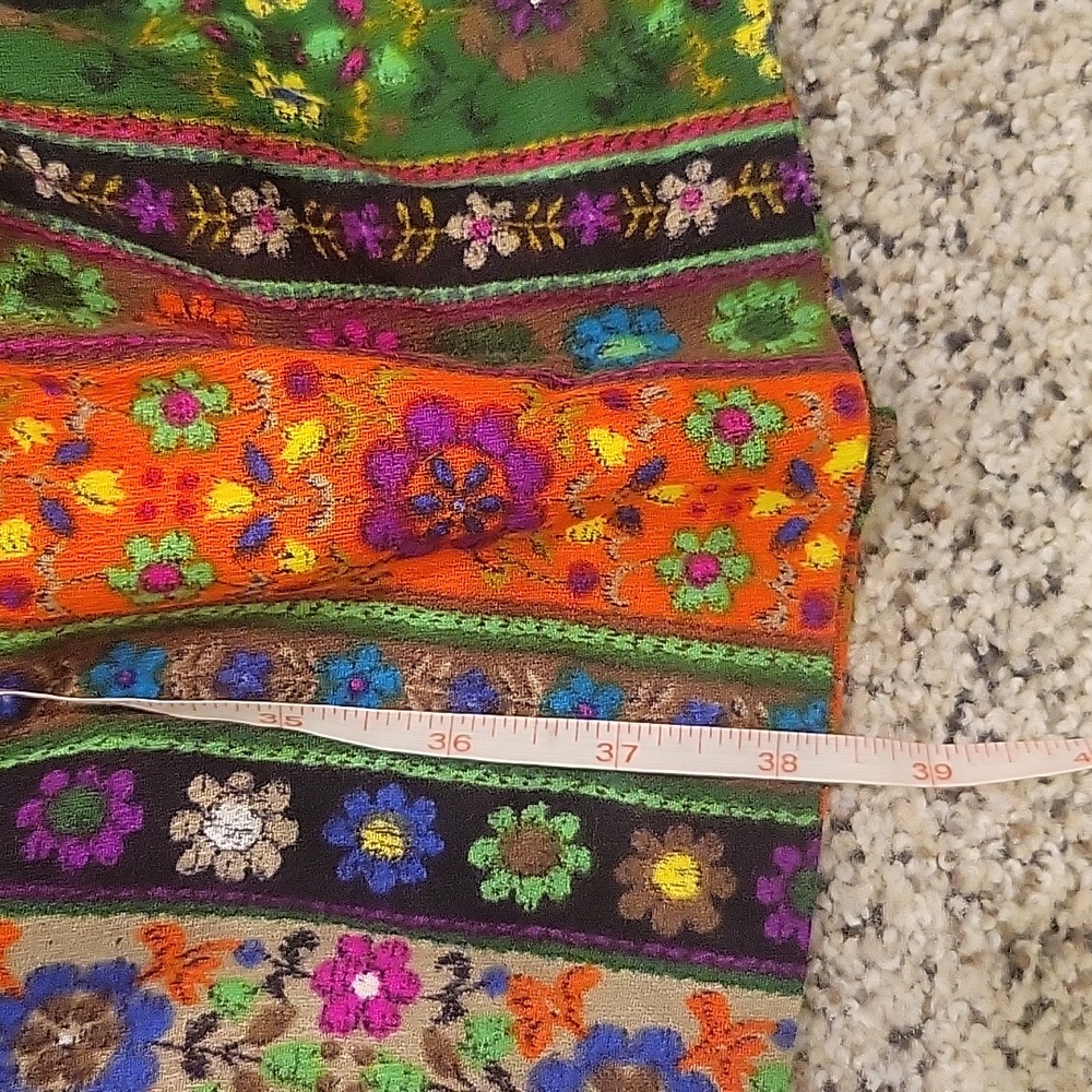Vibtage Retro Psychedelic 60's 70's Button Down Collared Dress Flower Small XS - Picture 11 of 11